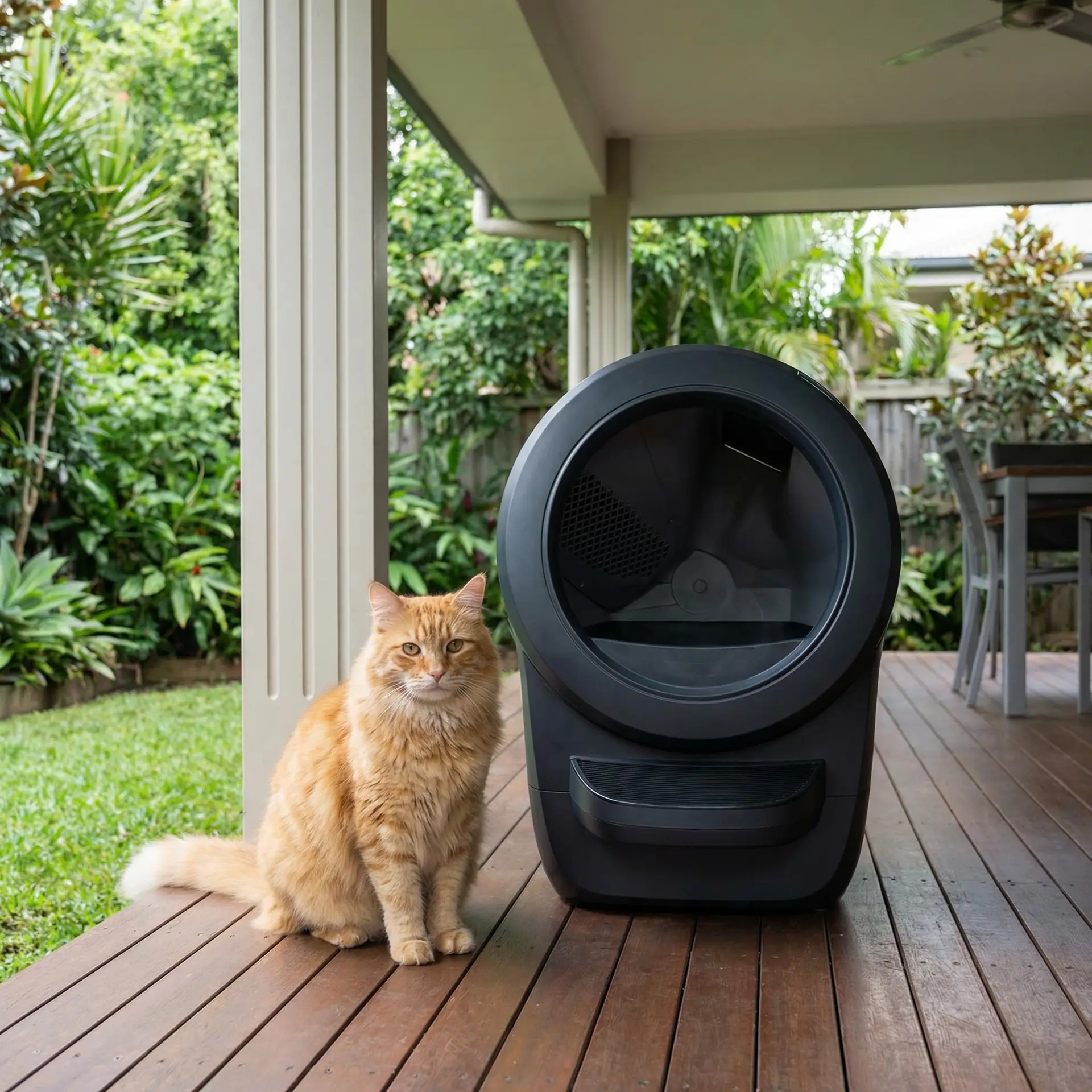 Best Automatic Litter Boxes (Cleaning Options) Automatic litter box cleaning setup for indoor cats