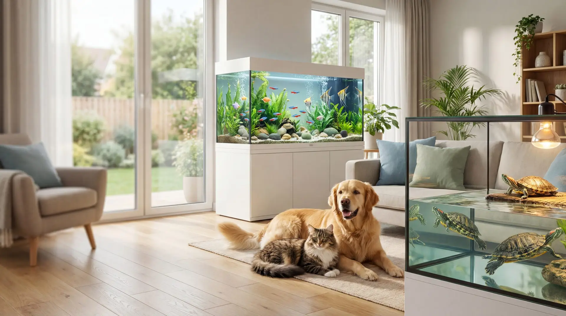 Pet owner experience with dogs cats fish and aquatic turtles