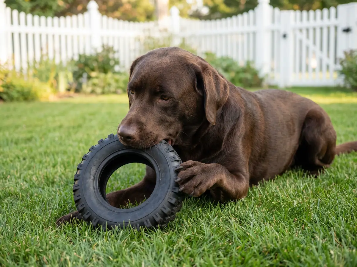 Heavy duty tire style rubber dog chew toy