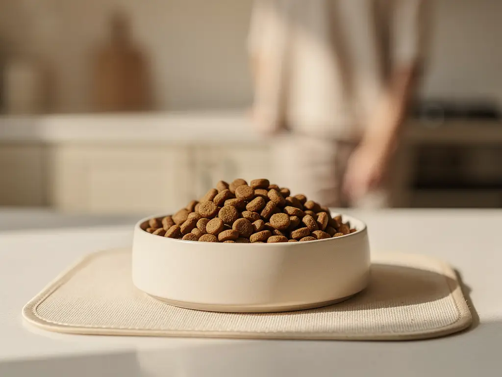 Gentle digestion dry cat food bowl for sensitive stomach feeding