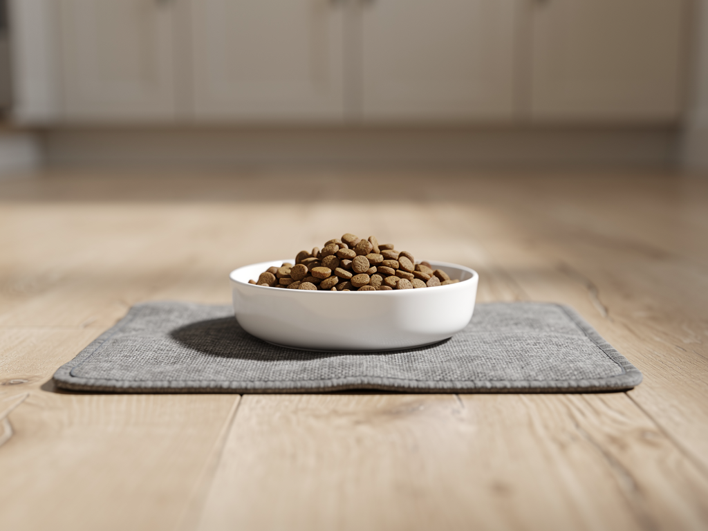 Budget adult cat food serving in bowl