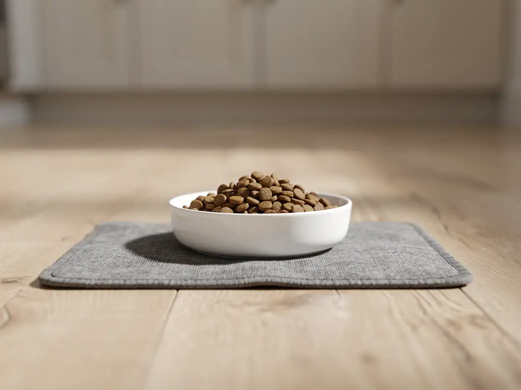 Budget adult cat food serving in a bowl for everyday feeding