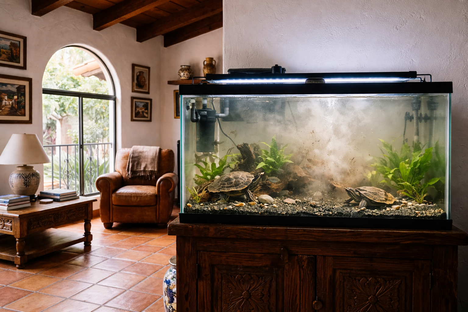 Smelly aquatic turtle tank