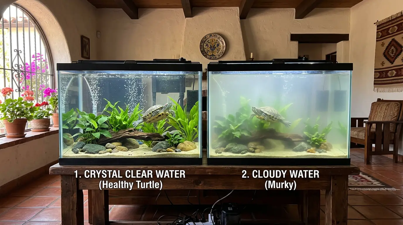 Aquatic turtle tank setup overview