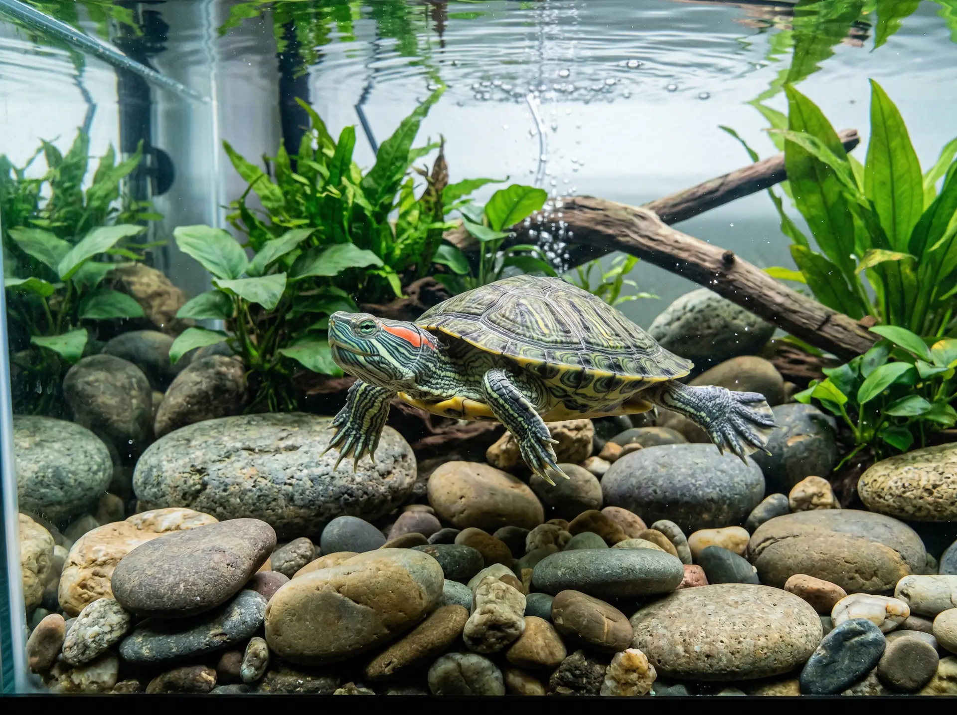 Aquatic turtle shell close-up