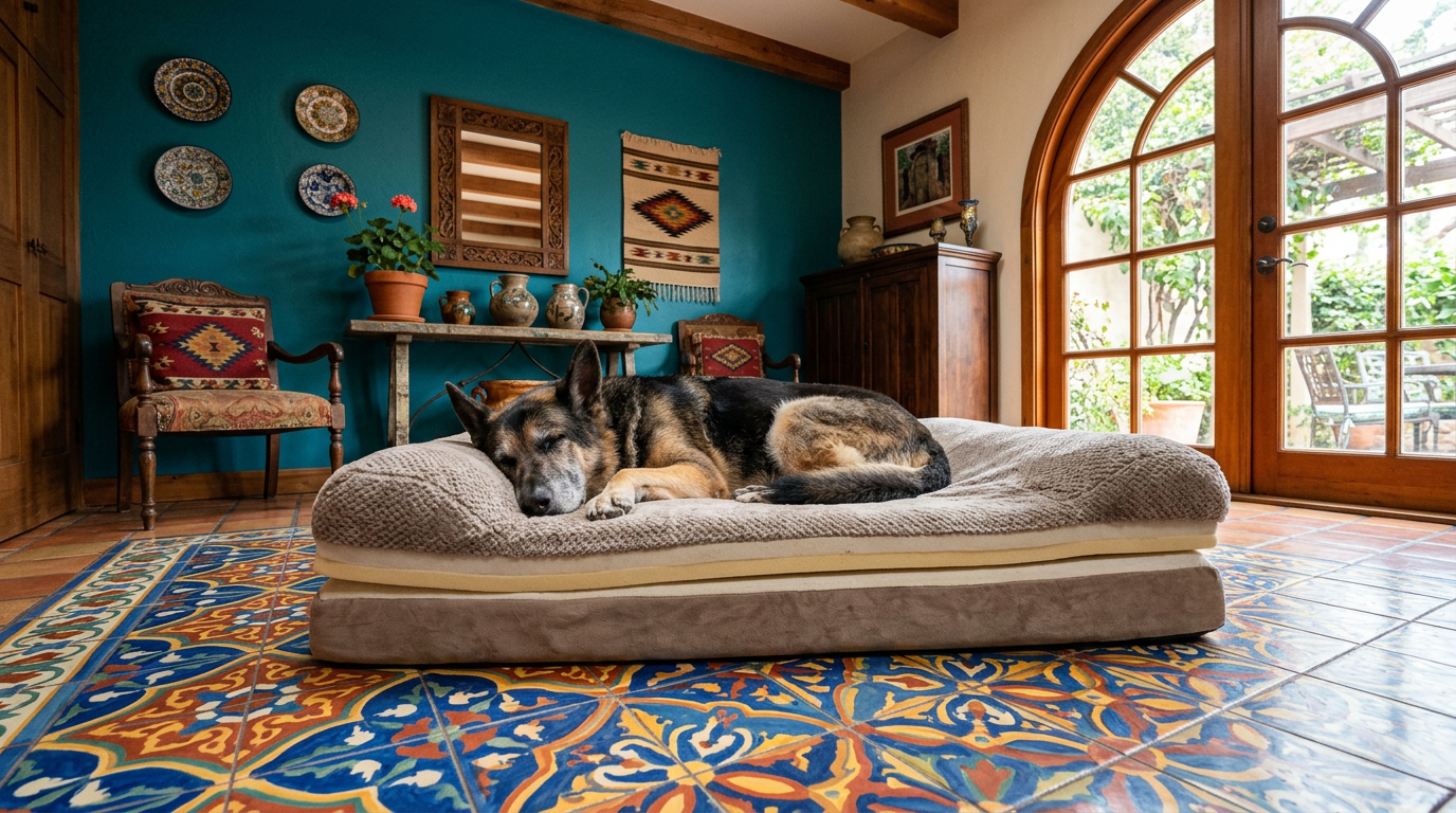 Best Orthopedic Dog Beds Orthopedic dog bed in a modern home