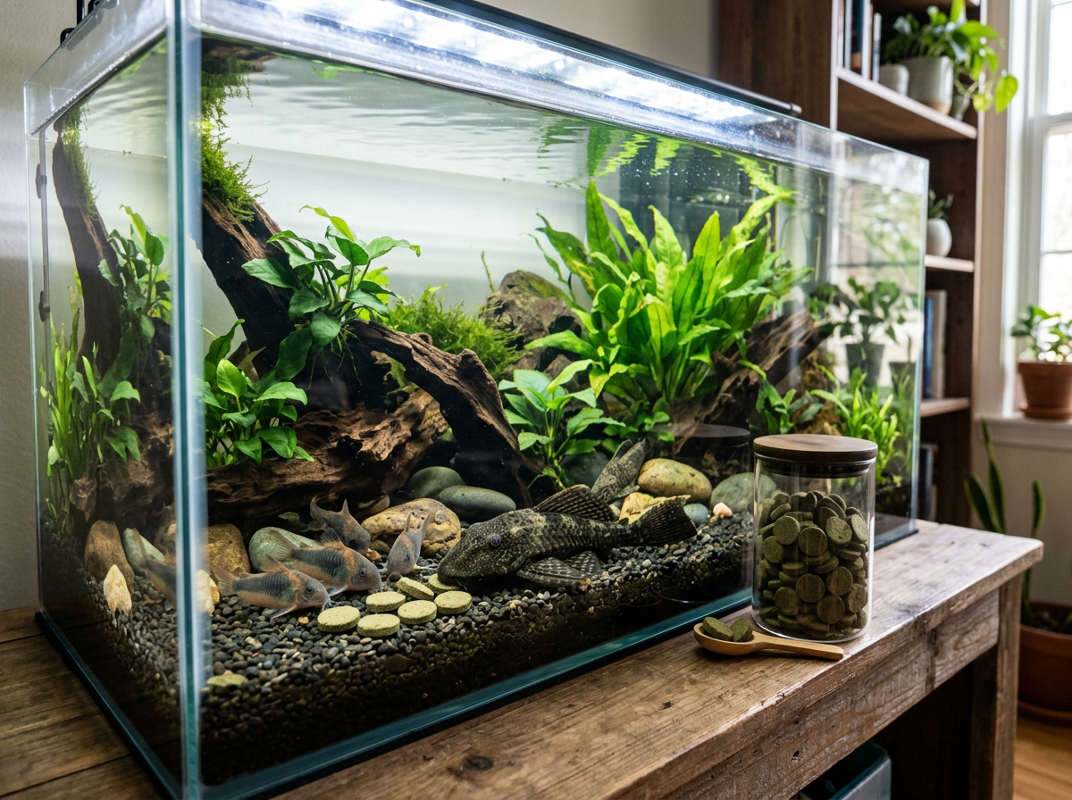 Best fish food guide Sinking wafers for bottom feeder aquarium fish