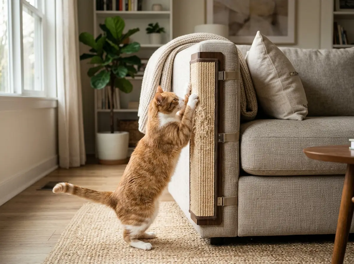 Curved cardboard cat scratcher lounger