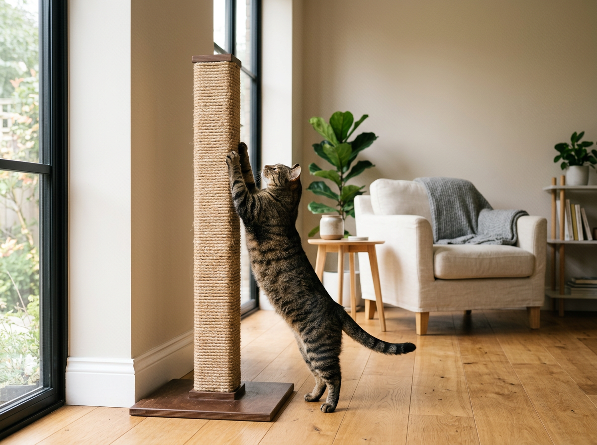 Tall sisal cat scratching post