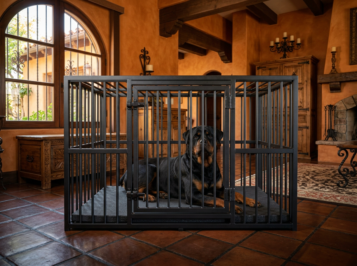 Heavy-duty dog crate and durable pad