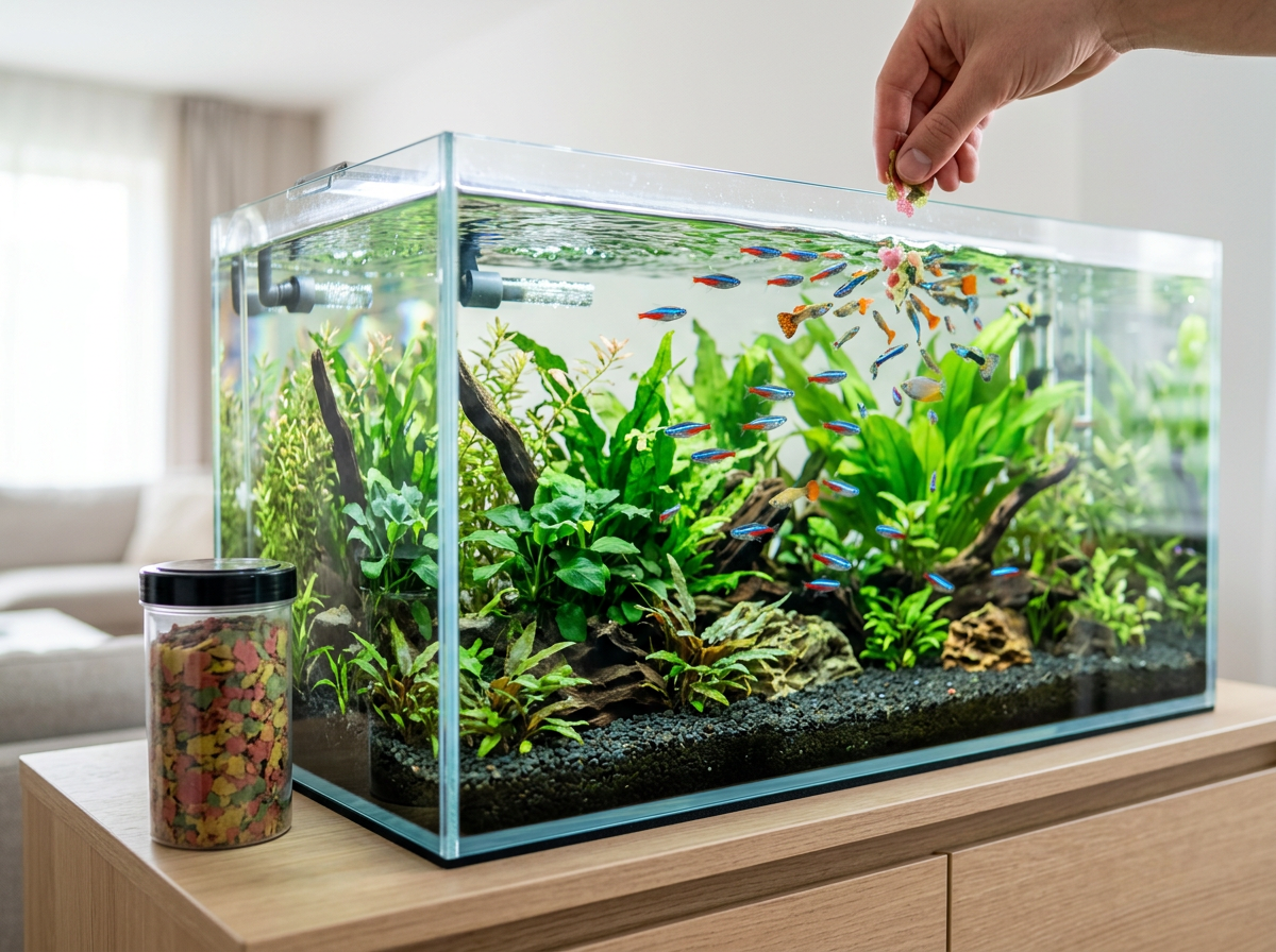 Best fish food guide Tropical flake fish food for community aquarium fish