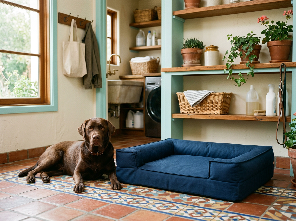 Easy-clean dog bed with removable cover