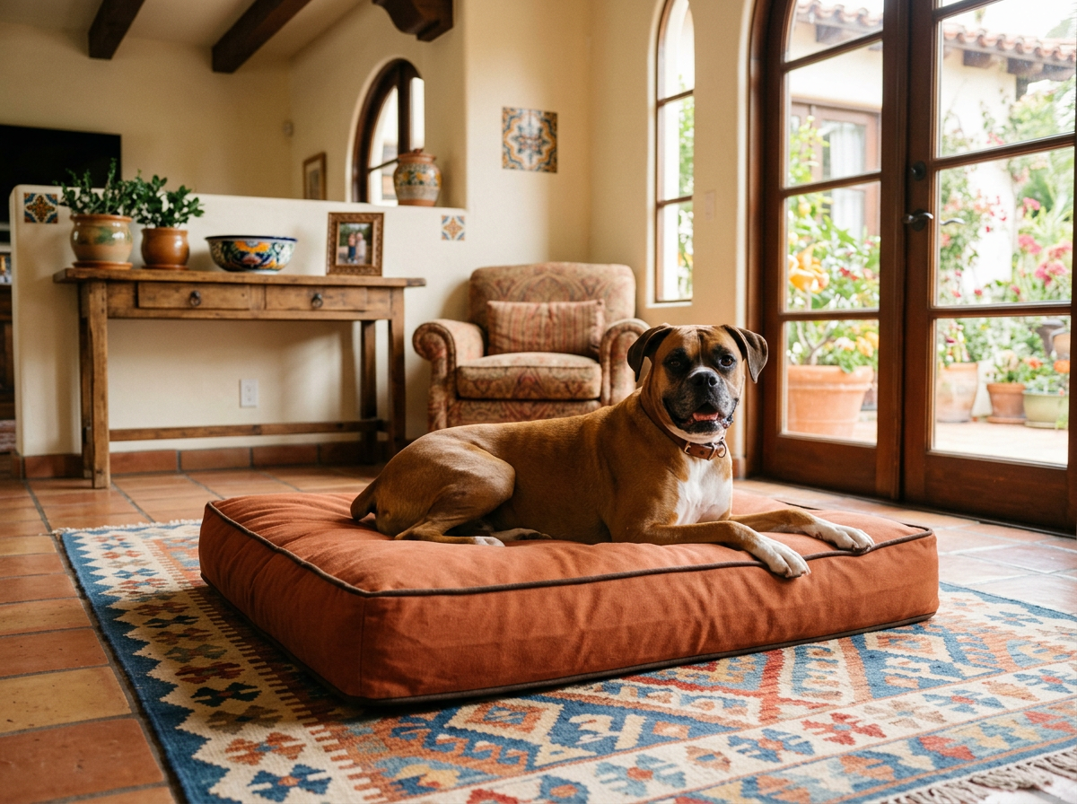 Durable low-profile dog bed for heavy chewers