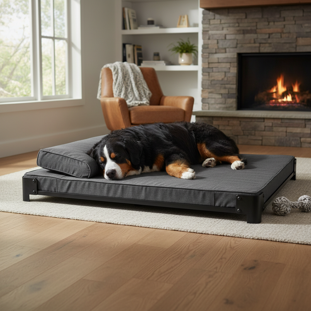 Dog resting indoors for dog bed buying guide